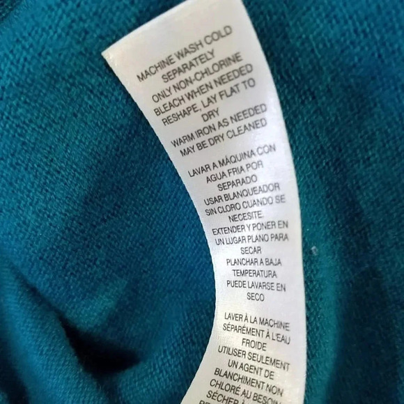 White House Black Market | Aqua Teal Sleeveless Open Front Waterfall Cardigan M - Picture 4 of 5